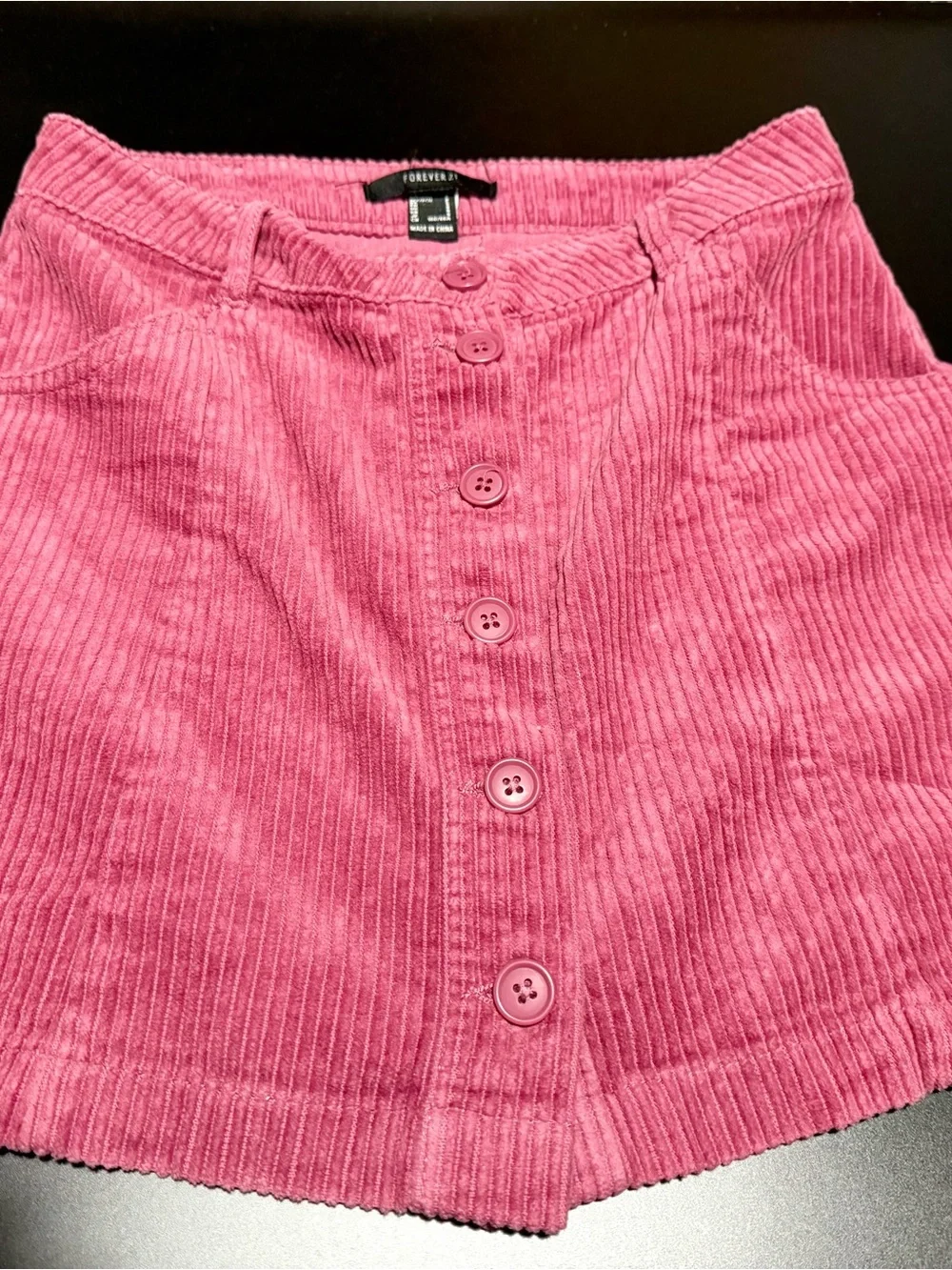 Forever 21 Corduroy Button-Front Mini Skirt